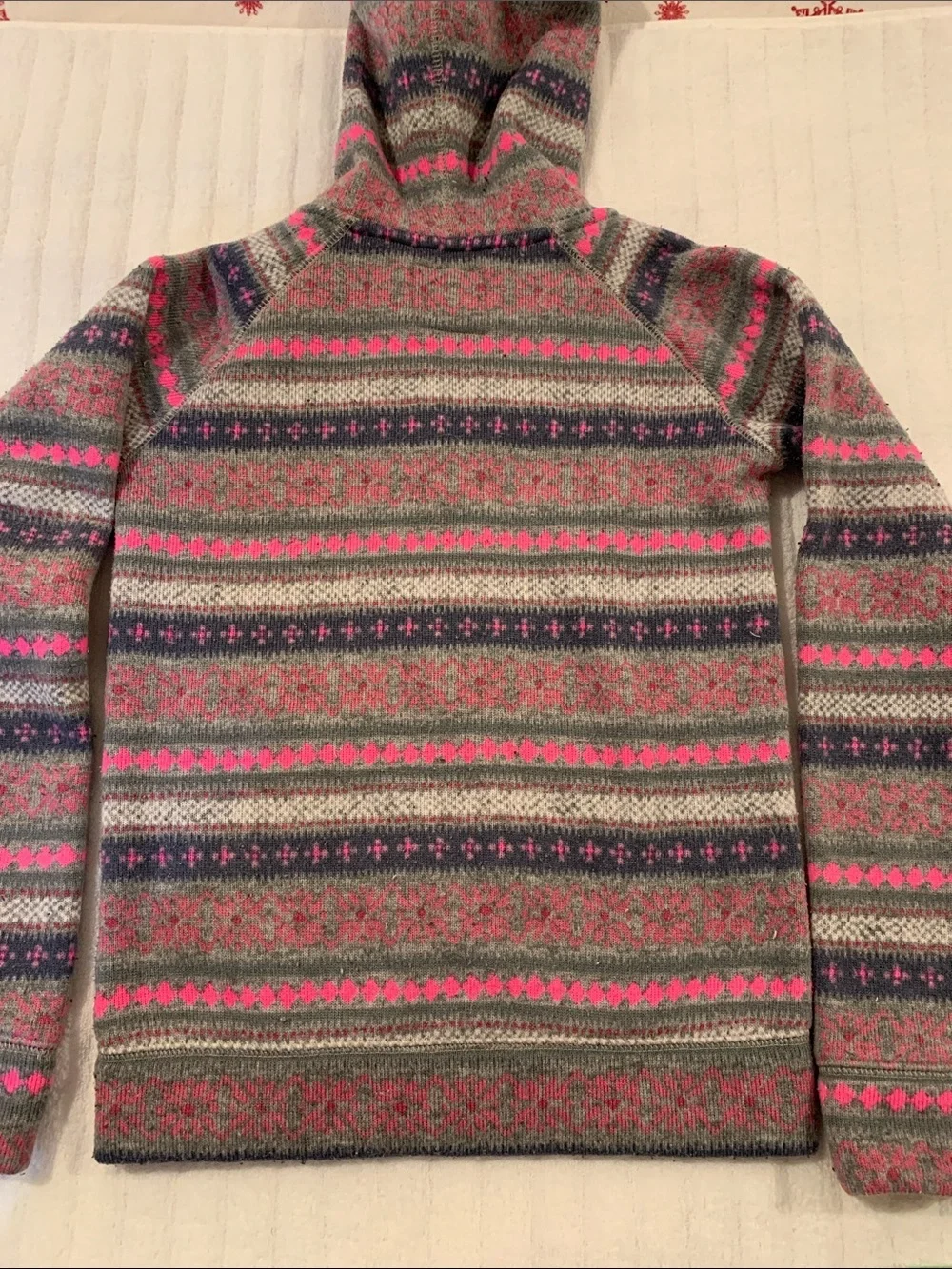 Oshkosh B’gosh Girls Fleece Lined Fair Isle Full Zip Hooded Sweater(Hoodie) 10​